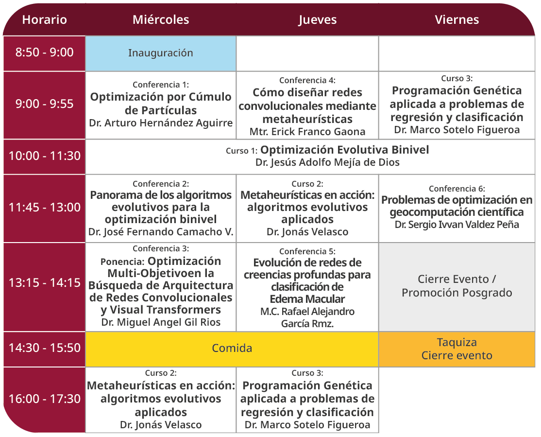 horario ece 2025
